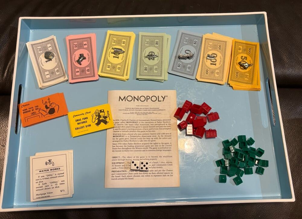 Vintage Monopoly 1985 Replacement‎ Pieces 99% Complete Set (missing Thimble)